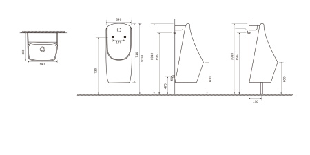 Писсуар сенсорный SantiLine SL-6004